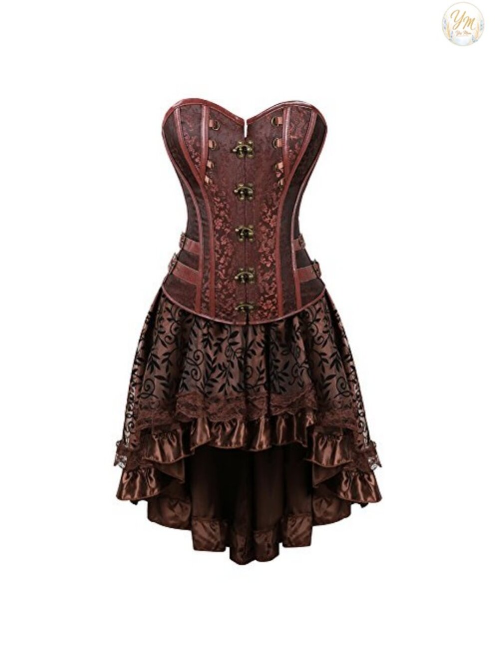 frawirshau Corset Top and Skirt Set Burlesque Halloween Costume for Women